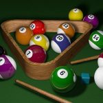 snooker set on table